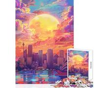 Puzzle da 1000 pezzi per adulti Tramonto a Sidney Australia Decorazione per la casa Giocattoli Regali di compleanno Gioco pratico Adatto per la decorazione della scrivania Dimensioni 38x26cm