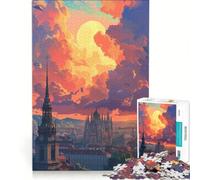 Puzzle da 1000 pezzi per adulti tramonto a Vienna Austria gioco pratico antistress compleanno e Natale 38x52cm