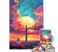 Puzzle da 1000 pezzi per adulti tramonto a Washington DC gioco da parete regalo di compleanno gioco stimolante (50x75cm)