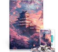 Puzzle da 1000 pezzi per adulti Tramonto al castello di Himeji 2 Per il divertimento in famiglia con poster abbinato e foglio di quiz 52x38cm