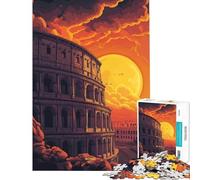 Puzzle da 1000 pezzi per adulti "Tramonto al Colosseo a Roma" gioco intellettuale rompicapo analisi e logica ottimo regalo (dimensioni 75x50cm)