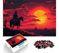 Puzzle da 1000 pezzi per adulti Tramonto da cowboy per il giocattolo di sfida del gioco educativo Migliorare l'amore tra le coppie 70x100cm