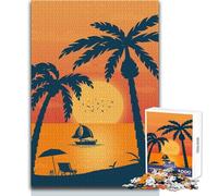 Puzzle da 1000 pezzi per adulti, tramonto da sogno sulla spiaggia, gioco educativo per famiglie, regali per donne, regali di Babbo Natale segreto, dimensioni 50x75cm