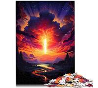 Puzzle da 1000 pezzi per adulti, tramonto dallo spazio, interessante puzzle per ridurre lo stress, regalo di compleanno per adolescenti dai 14 anni in su, 26 x 38 cm