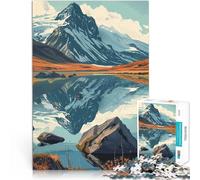 Puzzle da 1000 pezzi per adulti tramonto d'epoca in montagna Allena il tuo cervello e le tue mani Migliorare l'amore tra le coppie 38x26cm