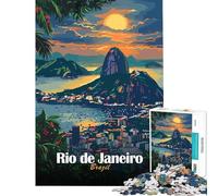 Puzzle da 1000 pezzi per adulti tramonto di Rio de Janeiro giochi rilassanti giocattoli educativi regali per il Secret Santa attività per la famiglia (dimensioni 38x52cm)