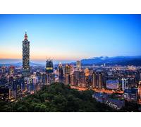 Puzzle da 1000 pezzi per adulti, tramonto di Taipei, Taiwan, skyline della città cinese, puzzle in legno, perfetto regalo per la famiglia