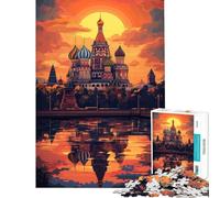 Puzzle da 1000 pezzi per adulti "Tramonto e riflessi di San Basilio" gioco di puzzle per adulti decorazione da parete regalo per donne amici e familiari (dimensioni 38x52cm)