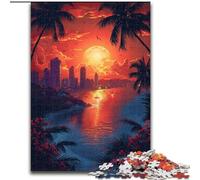 Puzzle da 1000 pezzi per adulti Tramonto in una città di mare Puzzle dimensioni 50x75cm Perfetto per divertimento in famiglia, giochi di società, bomboniere per feste di compleanno