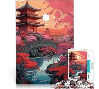 Puzzle da 1000 pezzi per adulti Tramonto nel giardino degli anime giapponesi Taglio di precisione Gioco educativo per compleanno e Natale 38x26cm