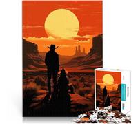 Puzzle da 1000 pezzi per adulti Tramonto nel selvaggio West Riduzione dello stress interessante Migliorare l'amore tra le coppie 52x38cm