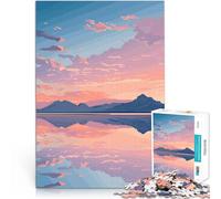 Puzzle da 1000 pezzi per adulti Tramonto riflesso in montagna Allena il tuo cervello e le tue mani Collezione di artisti, Belle arti 50x70cm