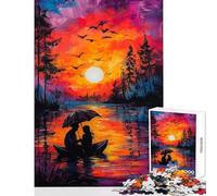 Puzzle da 1000 pezzi per adulti tramonto romantico gioco educativo giocattolo didattico adatto per la decorazione della scrivania (50x75cm)