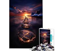 Puzzle da 1000 pezzi per adulti "Tramonto sentiero verso l'orizzonte" Divertimento a casa sfida impegnativa giocattolo decorativo per la casa per ragazzi dai 14 anni in su (38x52cm)