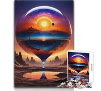 Puzzle da 1000 pezzi per adulti Tramonto su un pianeta sconosciuto Goditi un dolce relax e svago Vestibilità stabile Taglio preciso Dimensioni del giocattolo: 50x75cm