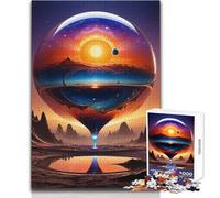 Puzzle da 1000 pezzi per adulti, tramonto su un pianeta sconosciuto, ideale per momenti di relax e tranquillità, taglio uniforme e pulito, giocattolo per il tempo libero, dimensioni 38x52cm