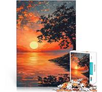 Puzzle da 1000 pezzi per adulti Tramonto sul mare Antistress Vacanza in patria Uccidere il tempo Lista dei desideri con Babbo Natale 38x26cm
