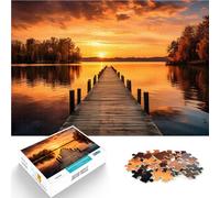Puzzle da 1000 pezzi per adulti Tramonto sul molo al mare giochi divertenti per famiglie Ogni pezzo è unico - Gioco divertente e stimolante per tutta la famiglia 50x70cm