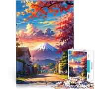 Puzzle da 1000 pezzi per adulti Tramonto sul Monte Fuji Difficile da completare ma divertente e umoristico Decorazione perfetta 75x50cm