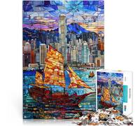 Puzzle da 1000 pezzi per adulti Tramonto sul porto di Hong Kong Giocattoli da gioco per regalo di famiglia Regalo di opere d'arte 75x50cm