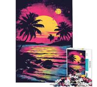 Puzzle da 1000 pezzi per adulti tramonto sulla spiaggia stile PopArt Giochi rilassanti per adulti sfida impegnativa divertimento a casa (dimensioni 50x75cm)