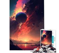 Puzzle da 1000 pezzi per adulti tramonto surreale e onirico Giocattolo avvincente per coltivare la pazienza gioco pratico sfida impegnativa regalo di compleanno (dimensioni 38x26cm)