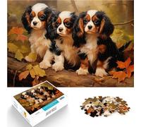 Puzzle da 1000 pezzi per adulti Tre Cavalier King Charles Spaniel Giochi educativi con pezzi completamente interconnessi di forma casuale 75x50cm