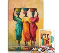 Puzzle da 1000 pezzi per adulti, tre donne africane, giochi divertenti per la famiglia, attività divertenti a casa, regalo di compleanno, regali da viaggio (75x50cm)