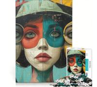 Puzzle da 1000 pezzi per adulti "Tre donne con il cappello" gioco rompicapo difficile per rafforzare l'amore tra le coppie 50x75cm