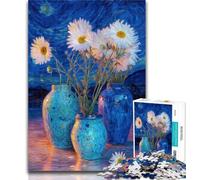 Puzzle da 1000 pezzi per adulti Tre vasi con margherite bianche Puzzle per adolescenti 1000 pezzi, giocattoli educativi per l'apprendimento Giochi per famiglie Migliora l'amore tra coppie 50x75cm