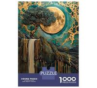 Puzzle Da 1000 Pezzi Per Adulti Tree in The Rock Waterfall Puzzle Per Adolescenti Giocattolo Decorazione Da Parete Regali Per Donne Regali Unici Per Compleanno E Natale 52x38cm/1000pcs