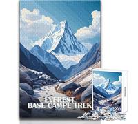 Puzzle da 1000 pezzi per adulti, trekking al campo base dell'Everest in Nepal, gioco di sfida unico, attività per famiglie, regali di compleanno, dimensioni 50x75cm