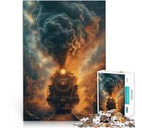 Puzzle da 1000 pezzi per adulti Treno locomotiva retrò Fatto di legno per età pari o superiore a 14 anni Decorazione della casa Come regalo per tutta la famiglia e gli amici misurare:50x75cm