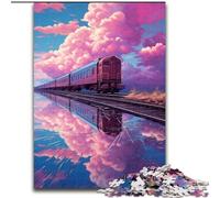 Puzzle da 1000 pezzi per adulti, treno sull'acqua, puzzle in legno, attività divertenti a casa, regalo di compleanno, regali da viaggio 1000 pezzi(50x75cm)