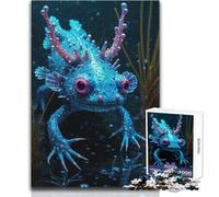 Puzzle da 1000 pezzi per adulti, tritone blu bioluminescente, accogliente e rilassante, divertimento per il tempo libero, vestibilità perfetta, giocattolo di alta precisione, dimensioni 38x26cm
