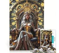 Puzzle da 1000 pezzi per adulti "Trono d'Oro della Regina", gioco interattivo, decorazione da parete, adatto per la decorazione della scrivania 38x26cm