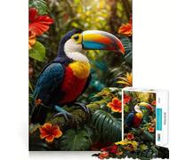Puzzle da 1000 pezzi per adulti, tucano tropicale, incastro perfetto, gioco di logica, regalo, gioco lento, decorazione natalizia da parete (38x52cm)
