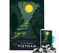 Puzzle da 1000 pezzi per adulti Tunnel di Cu Chi Vietnam Gioco impegnativo Giocattolo Gioco impossibile Sfida difficile Regalo per donne e uomini (Dimensioni 75x50cm)