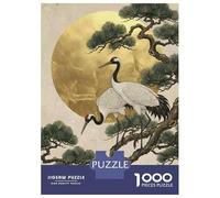 Puzzle Da 1000 Pezzi Per Adulti Two Cranes on A Pine Branch with Golden Sun Puzzle Per Adulti Giochi Rilassanti Gara Di Velocità Delle Mani Attività Divertenti A Casa 70x50cm/1000pcs