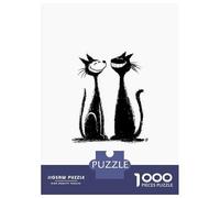 Puzzle Da 1000 Pezzi Per Adulti Two Smiling Cats Black And White Puzzle Per Adulti Giochi Rilassanti Ma Divertenti E Umoristici Difficile E Stimolante 70x50cm/1000pcs