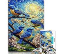 Puzzle da 1000 pezzi per adulti uccellino azzurro sull'albero per adolescenti 1000 pezzi giocattoli giochi educativi antistress fantastici regali e giocattoli (50x75cm)