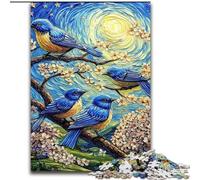 Puzzle da 1000 pezzi per adulti, uccellino azzurro sull'albero, per bambini dai 14 anni in su, gioco educativo, regalo per compleanni (dimensioni 26x38cm)
