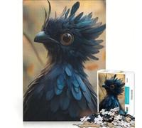 Puzzle da 1000 pezzi per adulti, uccellino blu con grandi occhi, gioco rompicapo, difficile, per rafforzare l'amore tra le coppie 38x26cm