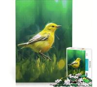 Puzzle da 1000 pezzi per adulti uccellino giallo nell'erba giocattolo educativo interazione genitore-figlio compleanno e Natale 38x26cm