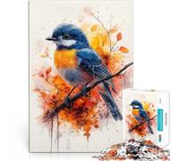Puzzle da 1000 pezzi per adulti Uccello acquerello su ramo Giocattolo educativo antistress Decorazione murale Regali unici per compleanno e Natale 75x50cm