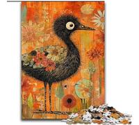 Puzzle da 1000 pezzi per adulti, uccello rosso, puzzle in legno fai da te, decorazione stimolante per il cervello, regali per le vacanze (dimensioni 50x75cm)