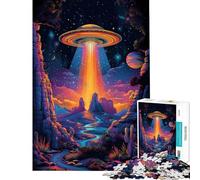 Puzzle da 1000 pezzi per adulti UFO astronave sulla collina puzzle per adulti giochi rilassanti un'opera d'arte difficile e stimolante (dimensioni 50x75cm)
