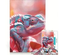 Puzzle da 1000 pezzi per adulti, un camaleonte che si mimetizza, antistress, difficile, ideale come elemento della lista dei desideri con Babbo Natale 38x52cm