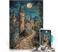 Puzzle da 1000 pezzi per adulti Un castello nella notte Antistress Vacanza in patria Uccidere il tempo Giocattoli per la decorazione della casa 75x50cm