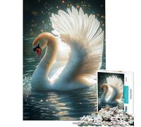 Puzzle da 1000 pezzi per adulti Un elegante cigno nella luce - Gioco per famiglie - Gioco stimolante (Dimensioni 38x52cm)